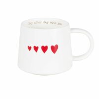 Mug en céramique blanche motifs cœurs rouges-Maisons du Monde