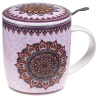 Mug mandala parme avec infuseur--Violet-Mani Bhadra