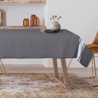 Nappe coton 150x250 gris moyen-Coton-Gris-Febronie