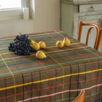 Nappe en coton et lin marron 170x300 cm-Lin-Marron-Tissage de Luz
