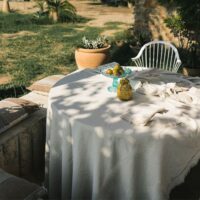 Nappe en coton tissée à la main 160 x 250 cm + franges-Coton-Beige-Lorena Canals