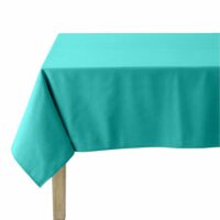 Nappe en coton traitee teflon turquoise 150 x 190-Coton-Bleu-A demain