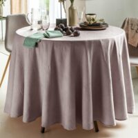 Nappe en polyester rose vieux rose--Rose-Becquet