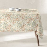 Nappe en résine antitaches terracotta 135x135 cm-Résine-Marron-SACASA