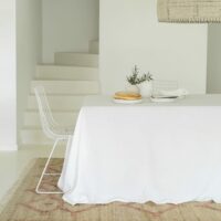 Nappe gaze de de coton blanc 180X310 CM-Coton-Blanc-Maison d'été
