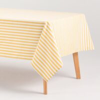 Nappe imperméable rayures toucher tissu jaune 140x200 cm-Tissu-Jaune-Gamusi