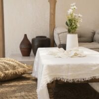 Nappe lin blanc 150x150x1cm-Lin-Blanc-Bazar Bizar