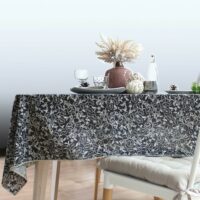 Nappe noire avec lignes écrues 140 x 240 cm--Noir-Enjoy Home