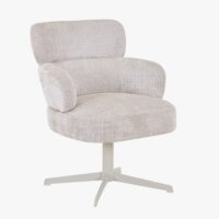 Nejya fauteuil en tissu beige pieds en métal gris-Métal-Beige-MOBILIER DECO 