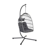 Œuf suspendu anthracite polyester--Gris-sweeek