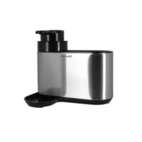 Organisateur d'évier et porte savon en acier inoxydable-Inox-Gris-Menastyl