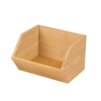 Organisateur empilable en bambou l. 16 x l. 18 x h. 12 cm--Marron-Natural Living