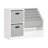 Organisateur jouets et livres pour enfants effect bois blanc-Bois-Blanc-SoBuy