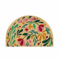 Paillasson demi-cercle floral  60 x 40 cm--Marron-Casaselecci¢n
