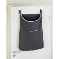 Panier à linge à suspendre sur porte canguro l. 52 x h. 81 cm gris-Lin-Gris-Wenko