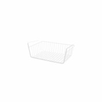 Panier de rangement à suspendre métal blanc 40x24