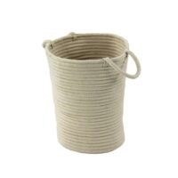 Panier en coton effet cordage écru 45x30x40-Coton-Beige-The Deco Factory