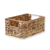 Panier en jacinthe d'eau et armature métal - h13 cm-Métal-Beige-Calicosy