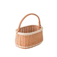 Panier en osier naturel-blanc--Beige-Kok Maison