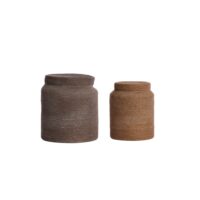 Panier herbiers marins marron foncé ø33cm-Light & Living