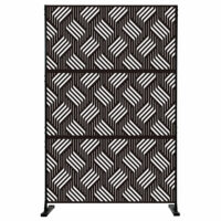 Panneau brise-vue/paravent en acier peint noir avec motif à trame--Noir-Siediti Fuori e Dentro