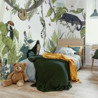 Papier peint  enfant jungle  clair