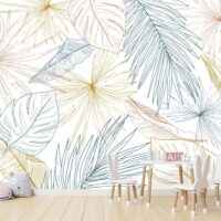 Papier peint panoramique - Multicolore - intissé - 7 lés : 336x270cm-Papier-Bleu-99Déco