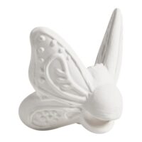Papillon à poser sur verre en biscuit de céramique-Verre-Blanc-Mathilde M