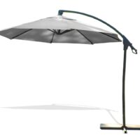 Parasol avec pied excentré en acier et toilee--Gris-dcb garden
