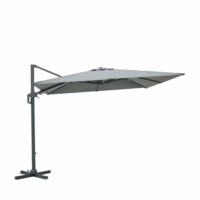 Parasol carré déporté en aluminium 3x3m	 - gris foncé-Aluminium-Gris-Drawer