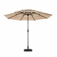 Parasol de jardin kaki à 3 niveaux