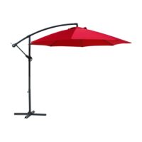 Parasol déporté 3x3 m en acier et polyester rouge--Rouge-Mobili Rebecca