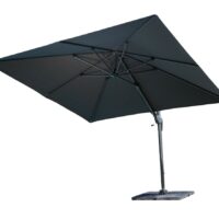 Parasol déporté 3x3m en aluminium anthracite  emeraude - ozalide-Aluminium-Gris-Ozalide