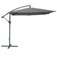 Parasol déporté avec manivelle toile grise - 250x250cm--Gris-Wadiga