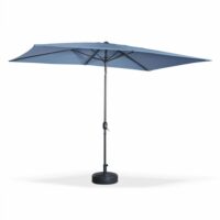 Parasol droit 2x3m rectangulaire en aluminium bleu grisé-Aluminium-Bleu-sweeek
