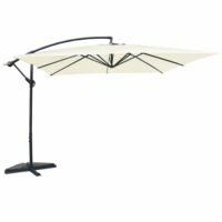 Parasol  ecru déporté carré 3 x 3 m--Beige-Concept Usine