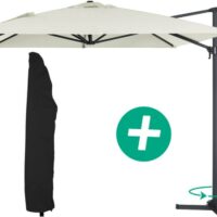 Parasol jardin en aluminium ecru 300 x 400 x 300 cm-Aluminium-Blanc-Habitat & Jardin