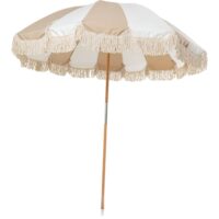 Parasol rayures en coton beige et blanc-Coton-Beige-Kare Design