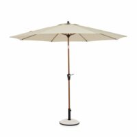 Parasol rond avec finition effet bois-Bois-Beige-Konte.Design