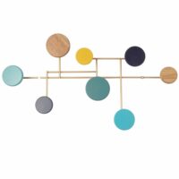 Patère en acier doré 8 crochets multicolores-Maisons du Monde