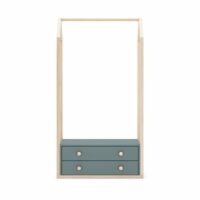 Penderie 2 tiroirs chambre enfant - l80 cm - vert--Vert-Calicosy
