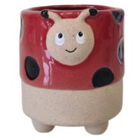 Petit cache pot coccinelle en céramique 12 cm-Céramique-Rouge-Stof