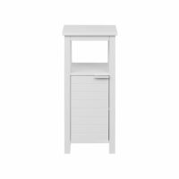 Petit meuble de rangement 1 porte et 1 étagère blanc--Blanc-Mobili Rebecca