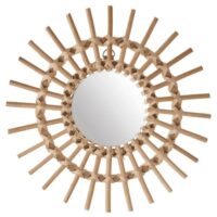 Petit miroir en rotin marron 30x11cm--Beige-MueMue