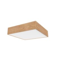 Plafonnier carré couleur chêne mat 12 cm-Chêne-Marron-Sulion