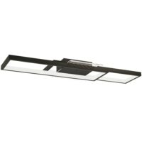 Plafonnier led 43w 3000-6000k 4600lm acier et plastique noir-Plastique-Noir-Homcom