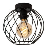 Plafonnier métal 1 lumière noir 25 cm-Métal-Multicolore-Lucide