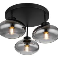 Plafonnier métal noir mat