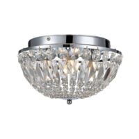 Plafonnier salle de bain 3 lumières métal/cristal D30cm-Métal-Transparent-Markslöjd