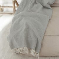 Plaid 70% Coton Gris 130x170 cm-Coton-Gris-Happy Friday